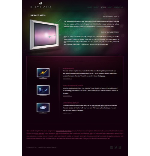 Display site template