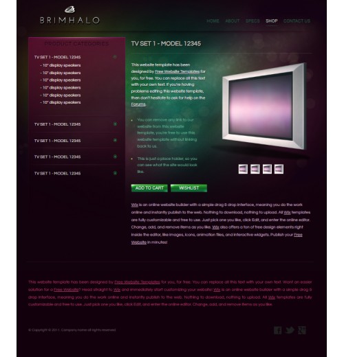 Display site template