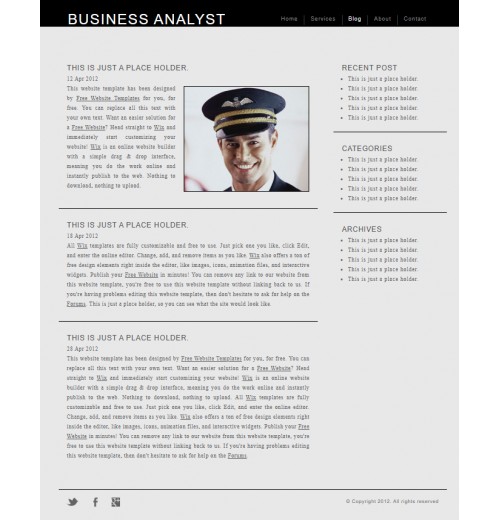 Business analyst site template