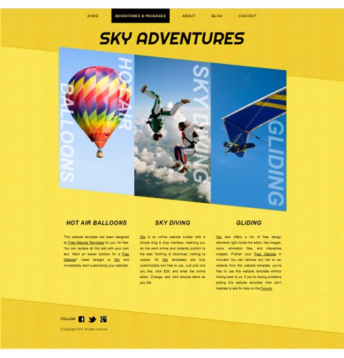 air sports site template