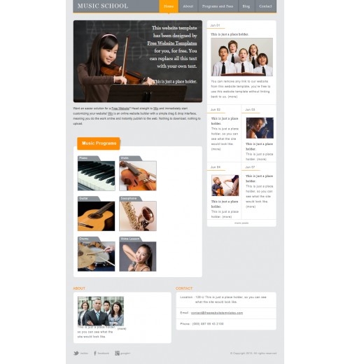 music school site template