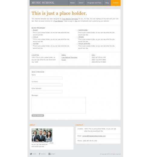music school site template