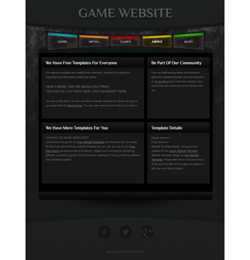 game site template