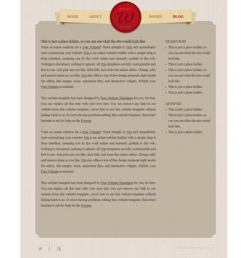 author web template