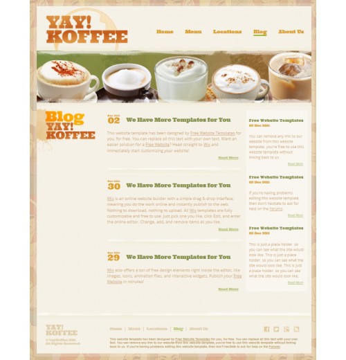 café template