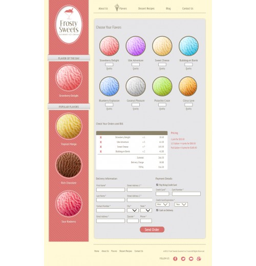 ice cream web template