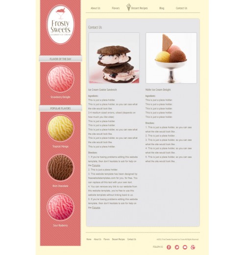 ice cream web template