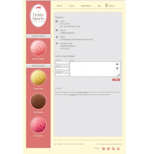 ice cream web template