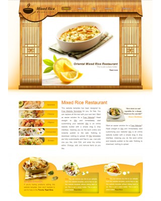 rice restaurant web template