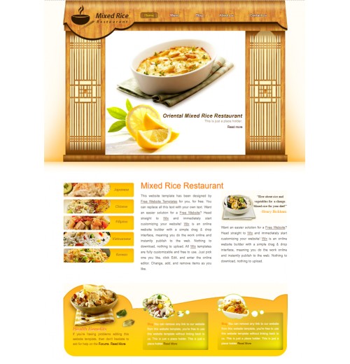 rice restaurant web template