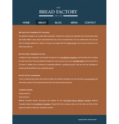 bread factory web template