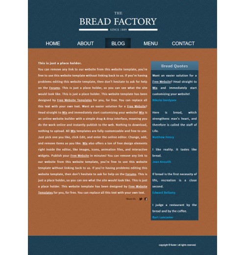 bread factory web template