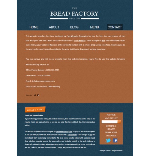 bread factory web template