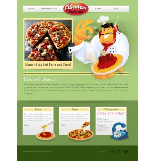 pizza pasta web template