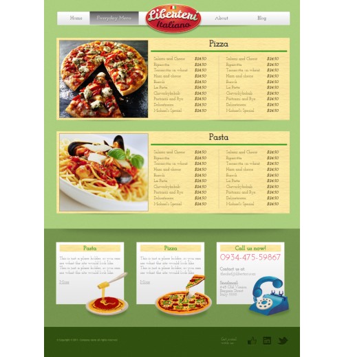 pizza pasta web template