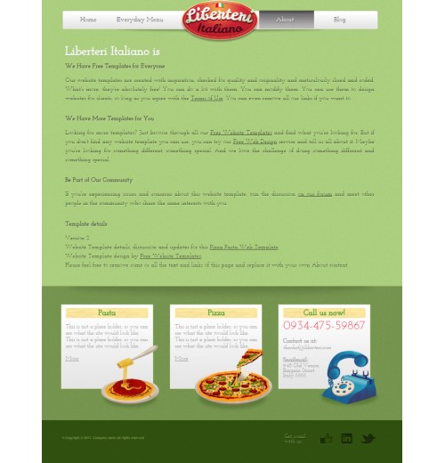 pizza pasta web template