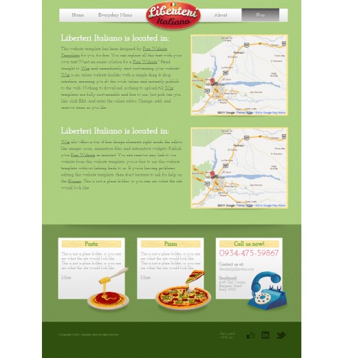 pizza pasta web template