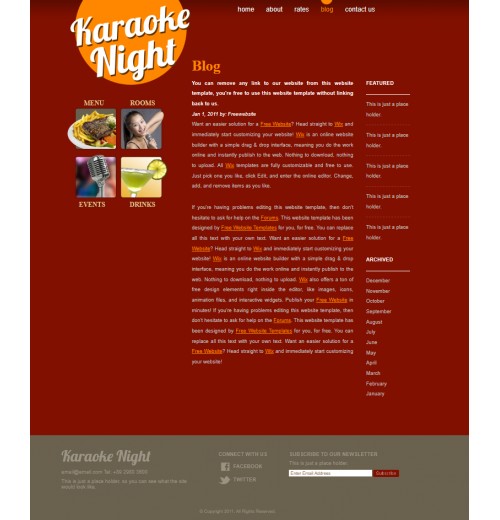 karaoke web template