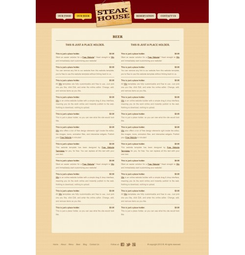 steakhouse web template