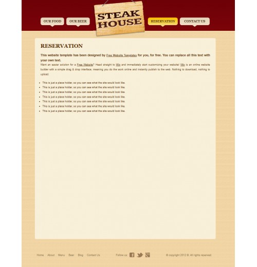 steakhouse web template