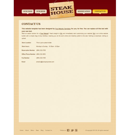 steakhouse web template