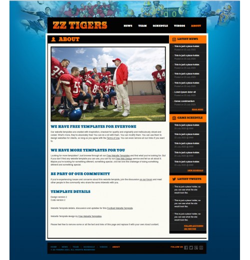 Football site template