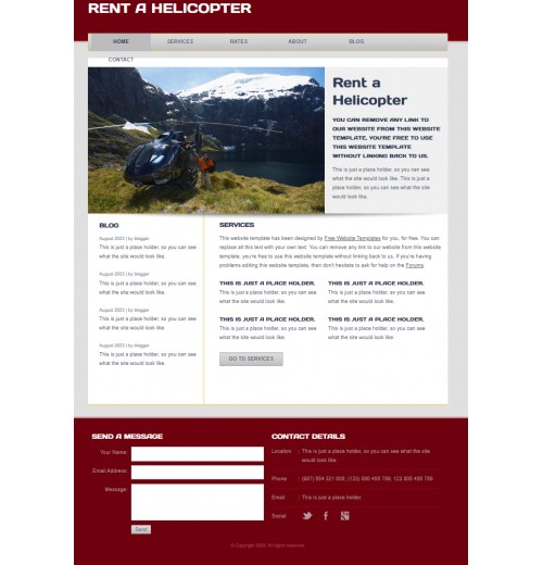 Helicopter transport web template