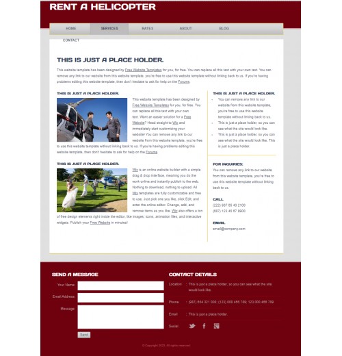 Helicopter transport web template