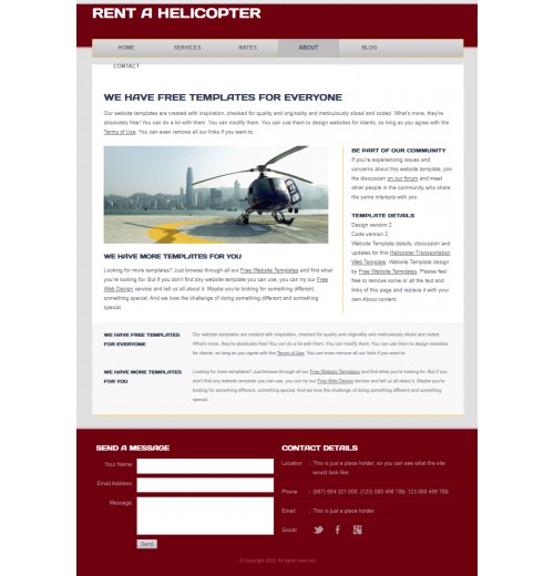 Helicopter transport web template